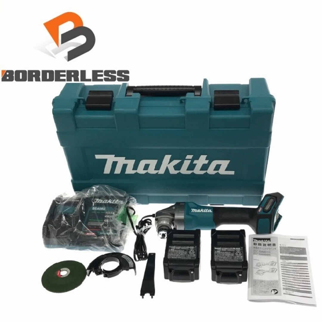 ☆未使用品☆makita マキタ 40Vmax 100mm 充電式ディスクグラインダ GA001GRDX バッテリー2個(2.5Ah) 充電器 ケース付 74255