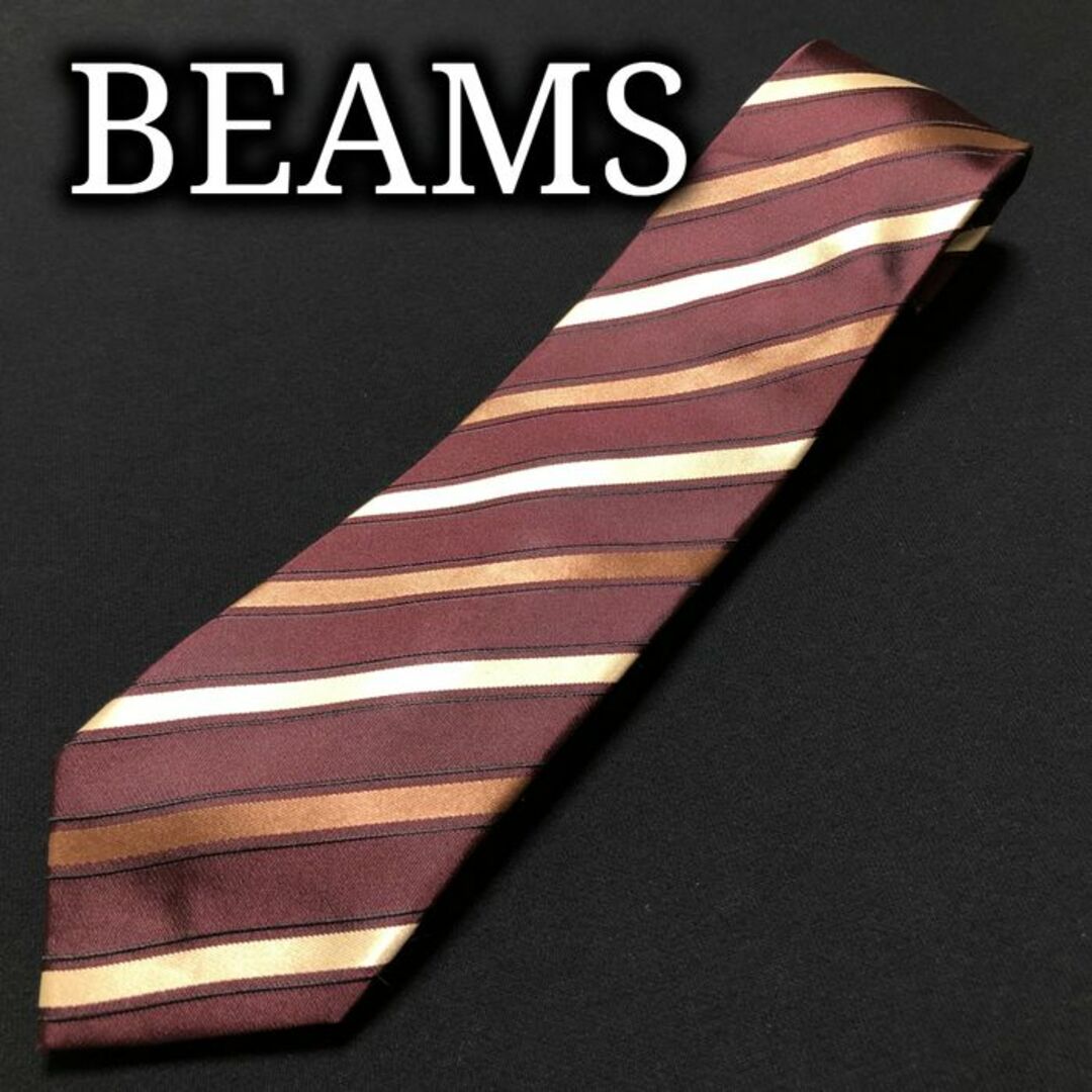 BEAMS(ビームス)のビームス レジメンタル ワインレッド ネクタイ A103-P16 メンズのファッション小物(ネクタイ)の商品写真
