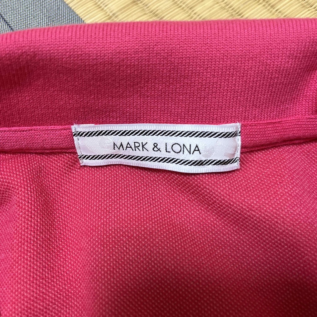 MARK&LONA(マークアンドロナ)のマーク&ロナ　ピンク　ポロシャツ　美品　サイズＭ　日本製 レディースのトップス(ポロシャツ)の商品写真