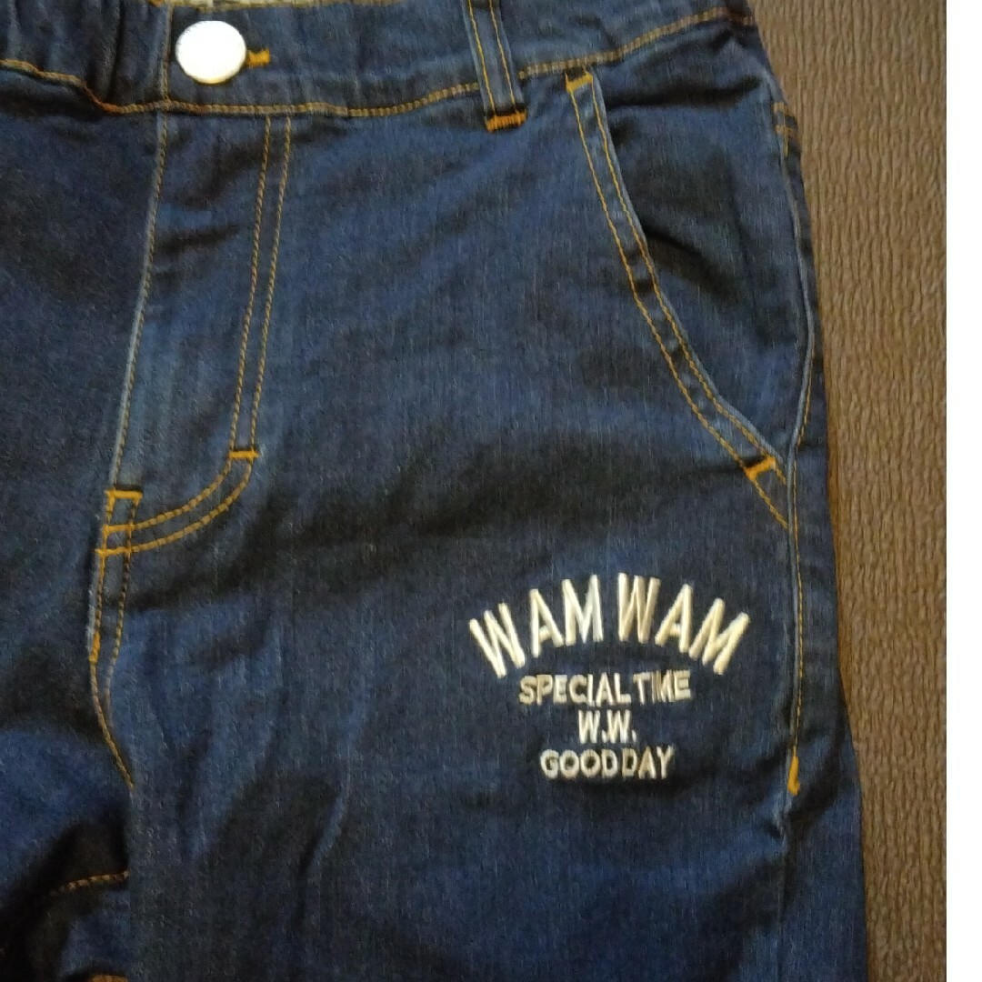 WAMWAM(ワムワム)のワムワム　デニムパンツ150　GU　ジーンズ　ジーパン　長ズボン　UNIQLO キッズ/ベビー/マタニティのキッズ服男の子用(90cm~)(パンツ/スパッツ)の商品写真