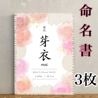 命名書 3枚セット ベージュ用紙★(命名紙)