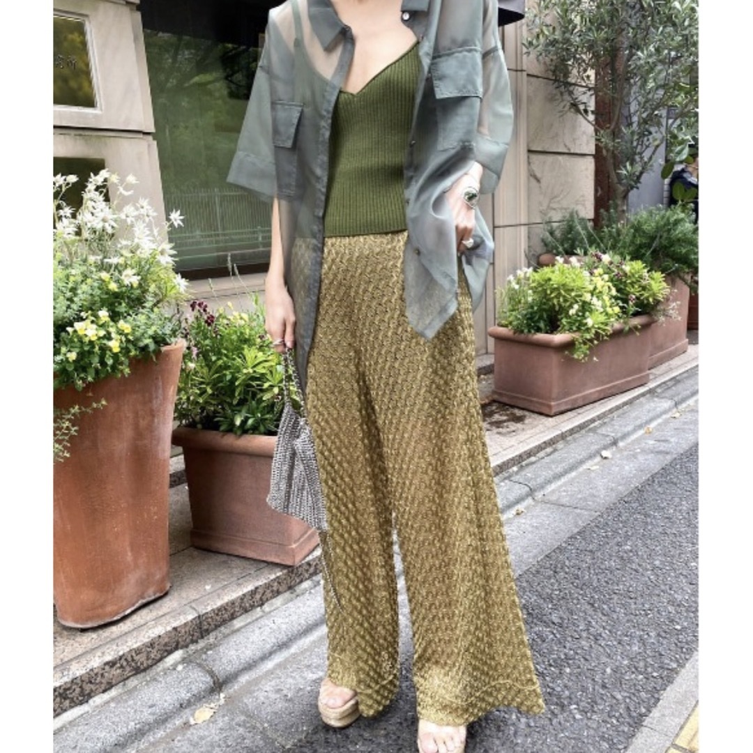 amerivintage MEDI SHINE LACE PANTS② - カジュアルパンツ