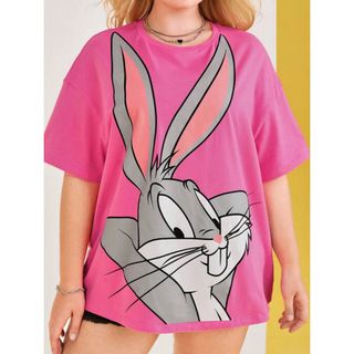 ☆送料無料☆新品☆バックスバニー☆激カワ☆ＢＩＧサイズ☆オーバーサイズ☆４ＸＬ☆(Tシャツ(半袖/袖なし))