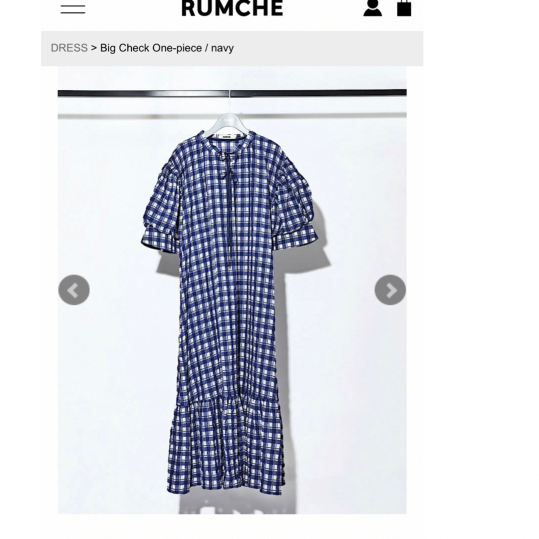 RUMCHE ラムシェ チェックワンピース（ネイビー）25cm幅