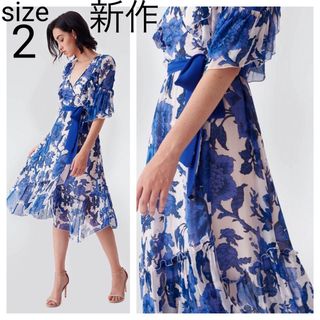 DVF(DIANE von FURSTENBERG) ひざ丈ワンピース(レディース)(ブルー