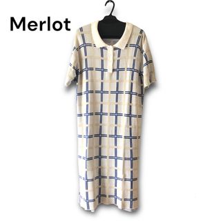 メルロー(merlot)のメルロー　ロングワンピース　チェック　F 夏服　半袖　涼しい(ひざ丈ワンピース)