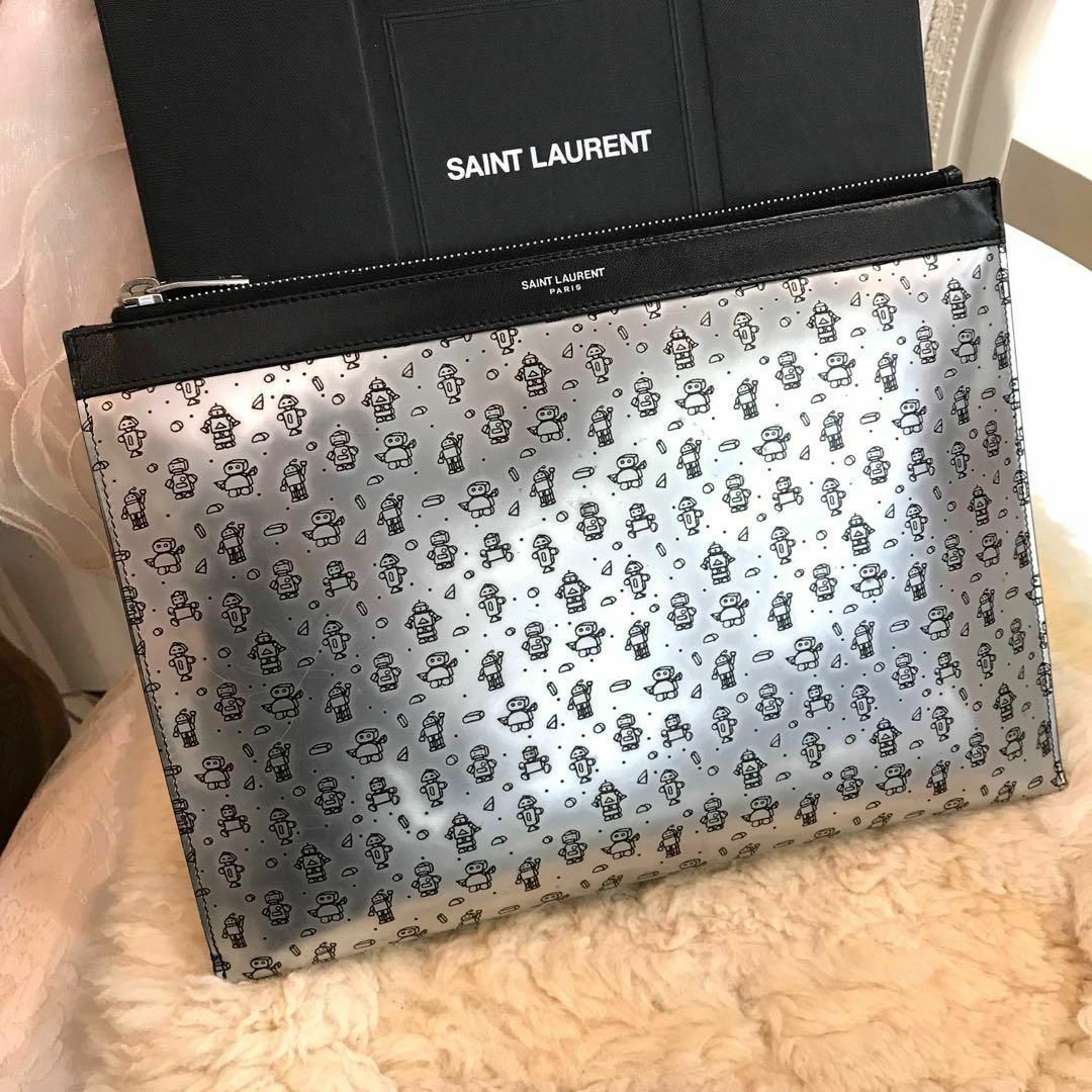 SAINT LAURENT PARIS タブレットケース ロボット クラッチ-