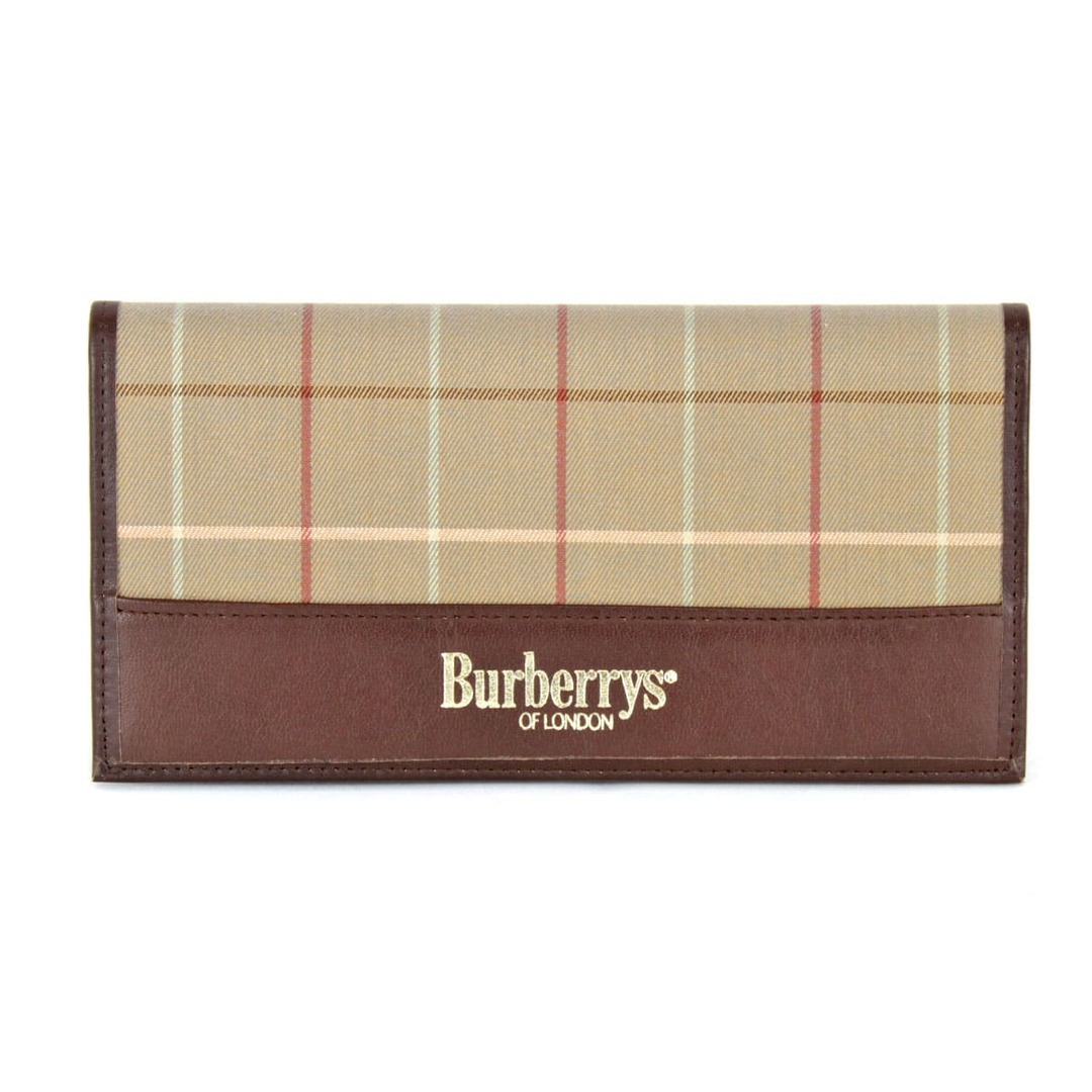 BURBERRY(バーバリー)の美品『USED』 BURBERRY バーバリー 手帳 キャンバス/レザー  ブラウン【中古】 メンズのファッション小物(手帳)の商品写真