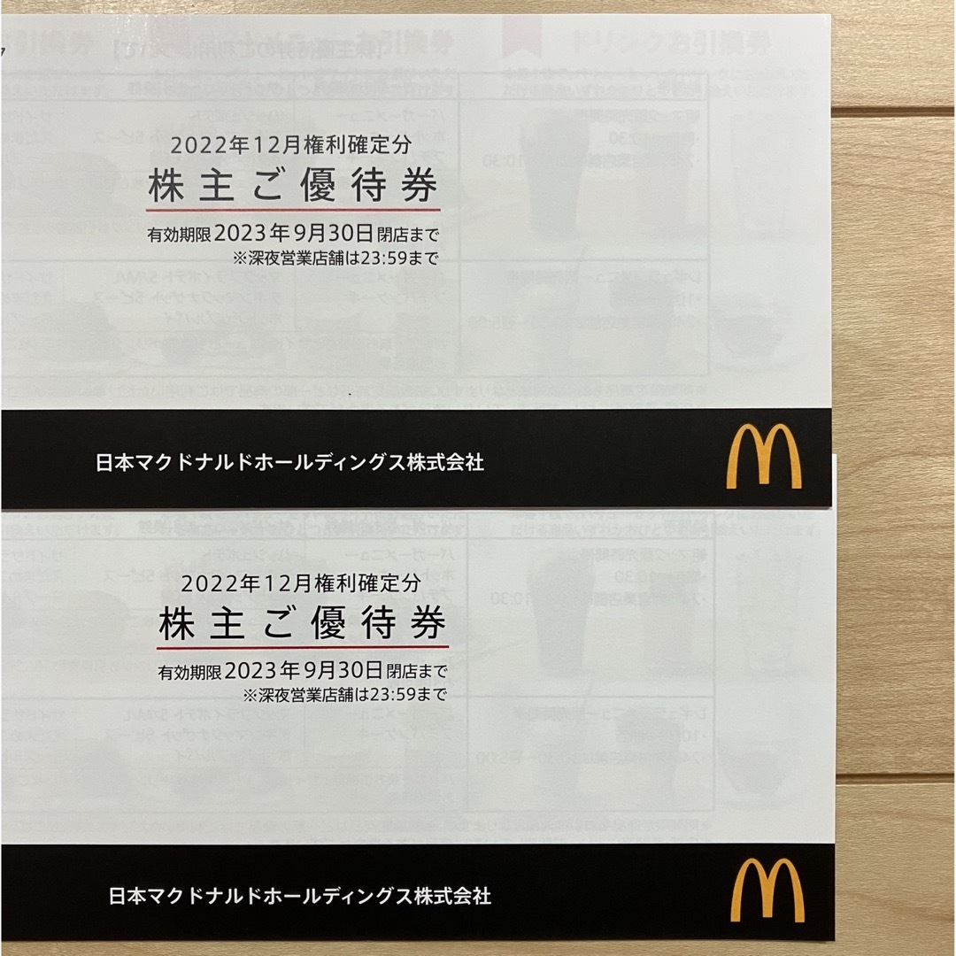 マクドナルド　株主優待　２冊