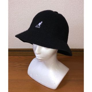 カンゴール(KANGOL)のL 美品 KANGOL メトロハット バケットハット カンゴール 黒 ブラック(ハット)