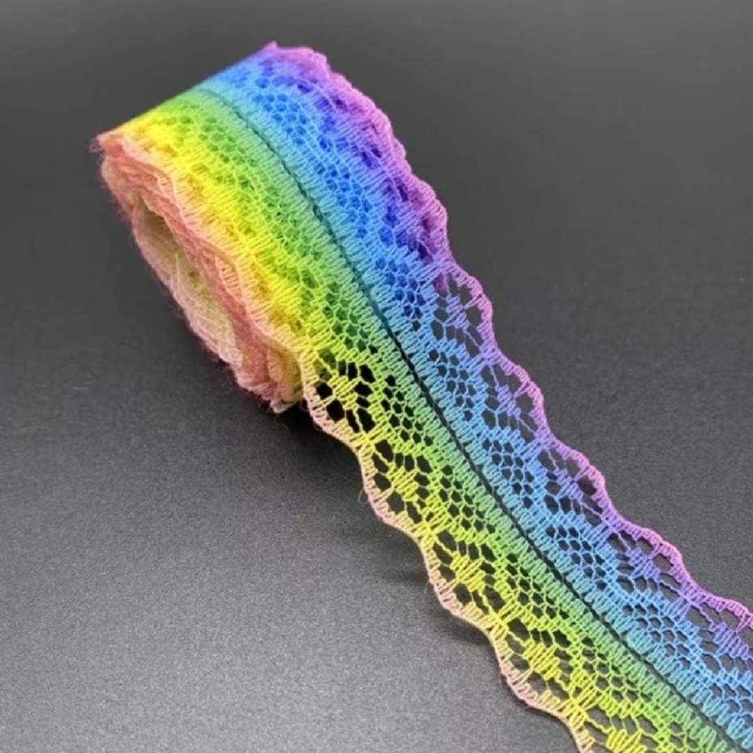 虹色リボンレース180cm ハンドメイドの素材/材料(生地/糸)の商品写真