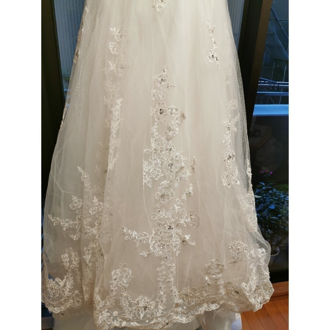 美品！ウエディングドレス  パニエ付き　結婚式　ドレス レディースのフォーマル/ドレス(ウェディングドレス)の商品写真