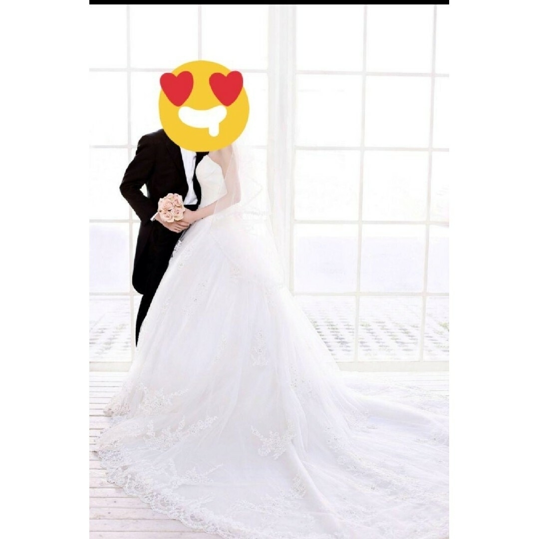 美品！ウエディングドレス  パニエ付き　結婚式　ドレス レディースのフォーマル/ドレス(ウェディングドレス)の商品写真