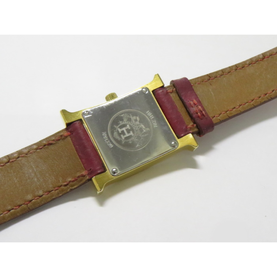 Hermes(エルメス)のHERMES Hウォッチ レディース 腕時計 クオーツ SS GP レザーベルト レディースのファッション小物(ベルト)の商品写真