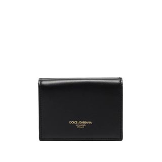 ドルチェアンドガッバーナ(DOLCE&GABBANA)のドルチェ&ガッバーナ 財布 スモールウォレット 黒　ゴールドスタンプロゴ(財布)