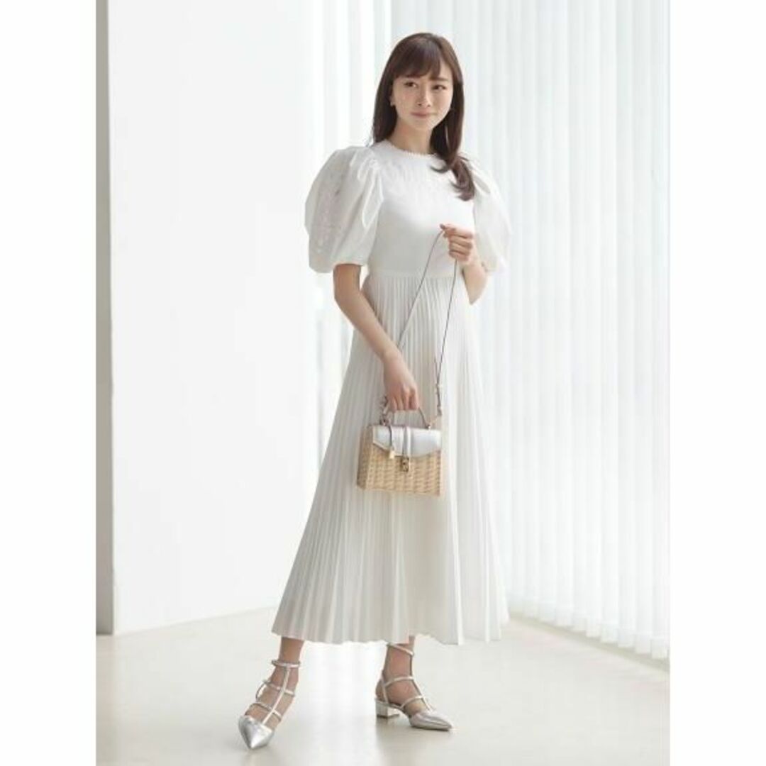 新品】CELFORD×石井美保 エンブロイダリーワンピース 38 白-