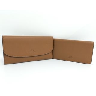 コーチ(COACH)のCOACH チェックブック付き ウォレット ペブルドレザー ブラウン(財布)