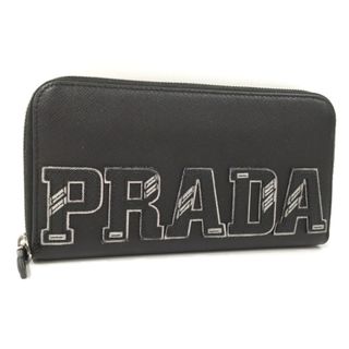 プラダ(PRADA)のPRADA ラウンドファスナー長財布 PRADAロゴ サフィアーノ レザー(財布)