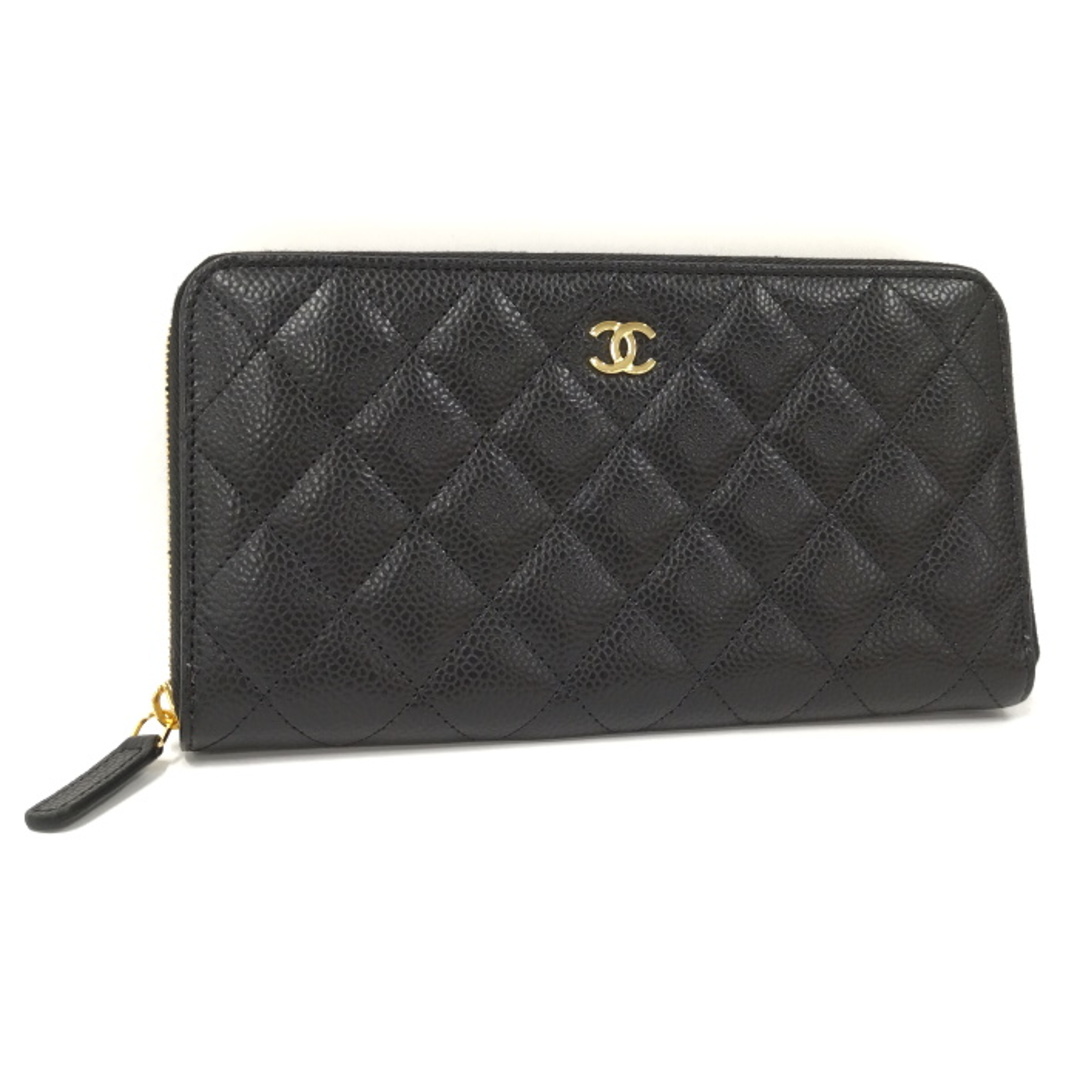 CHANEL ラウンドファスナー長財布 クラシックロングジップウォレットオープンポケット×1内側