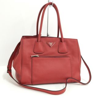 プラダ(PRADA)のPRADA 2WAYショルダーバッグ トートバッグ レザー レッド BN2795(その他)