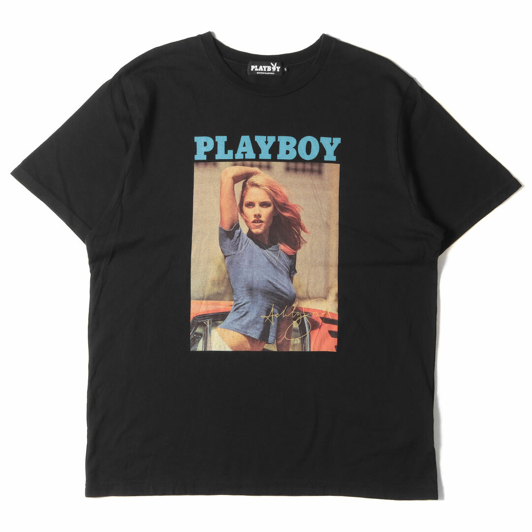 メンズHYSTERIC GLAMOUR ヒステリックグラマー Tシャツ サイズ:L PLAYBOY プレイボーイ フォト グラフィック ロゴ プリント クルーネック Tシャツ 12173CT04 ブラック 黒 日本製 トップス カットソー 半袖 【メンズ】