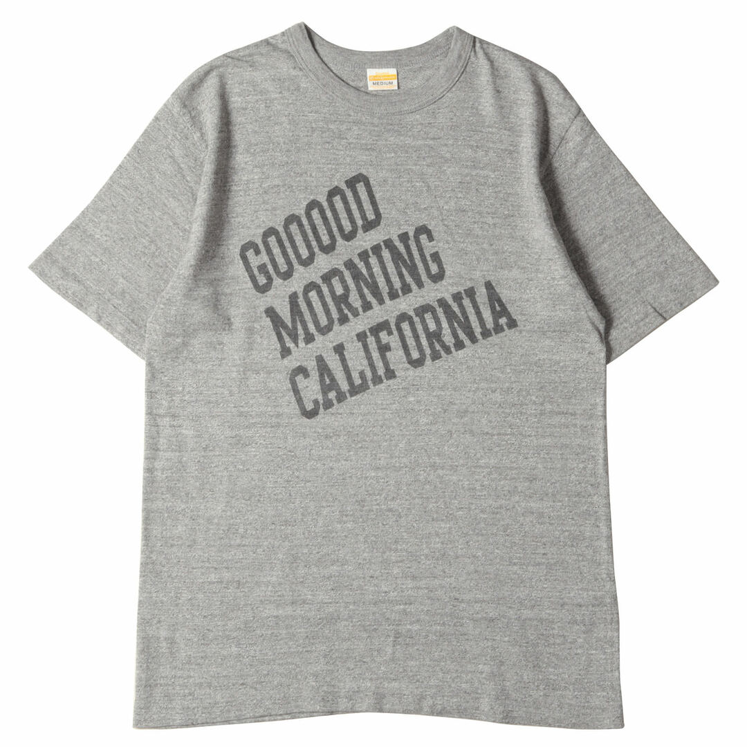 STANDARD CALIFORNIA スタンダードカリフォルニア Tシャツ サイズ:M good morning プリント クルーネック Tシャツ 霜降り グレー 日本製 トップス カットソー 半袖 【メンズ】