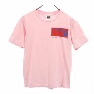 ザノースフェイス(THE NORTH FACE)のノースフェイス プリント 半袖 Tシャツ M ピンク THE NORTH FACE ロゴ メンズ 【中古】  【230708】 メール便可(Tシャツ/カットソー(半袖/袖なし))