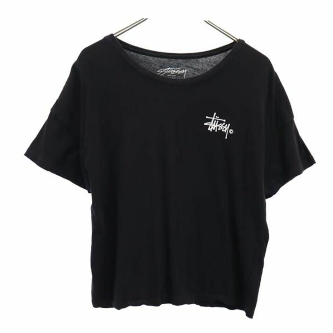 STUSSY - ステューシー バックプリント 半袖 Tシャツ M 黒 STUSSY ロゴ