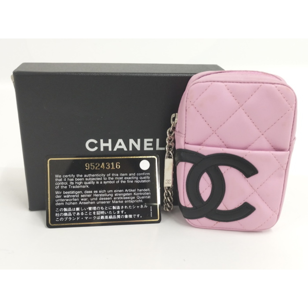 CHANEL シガレットケース カンボンライン ココマーク レザー ピンク