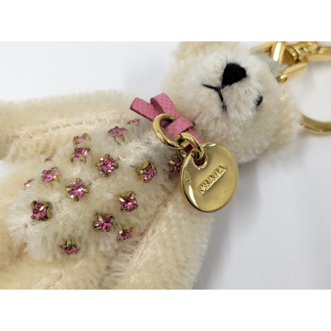 PRADA - PRADA テディベア キーホルダー ラインストーン モヘア PRADA - PRADA テディベア キーホルダー ラインストーン モヘア