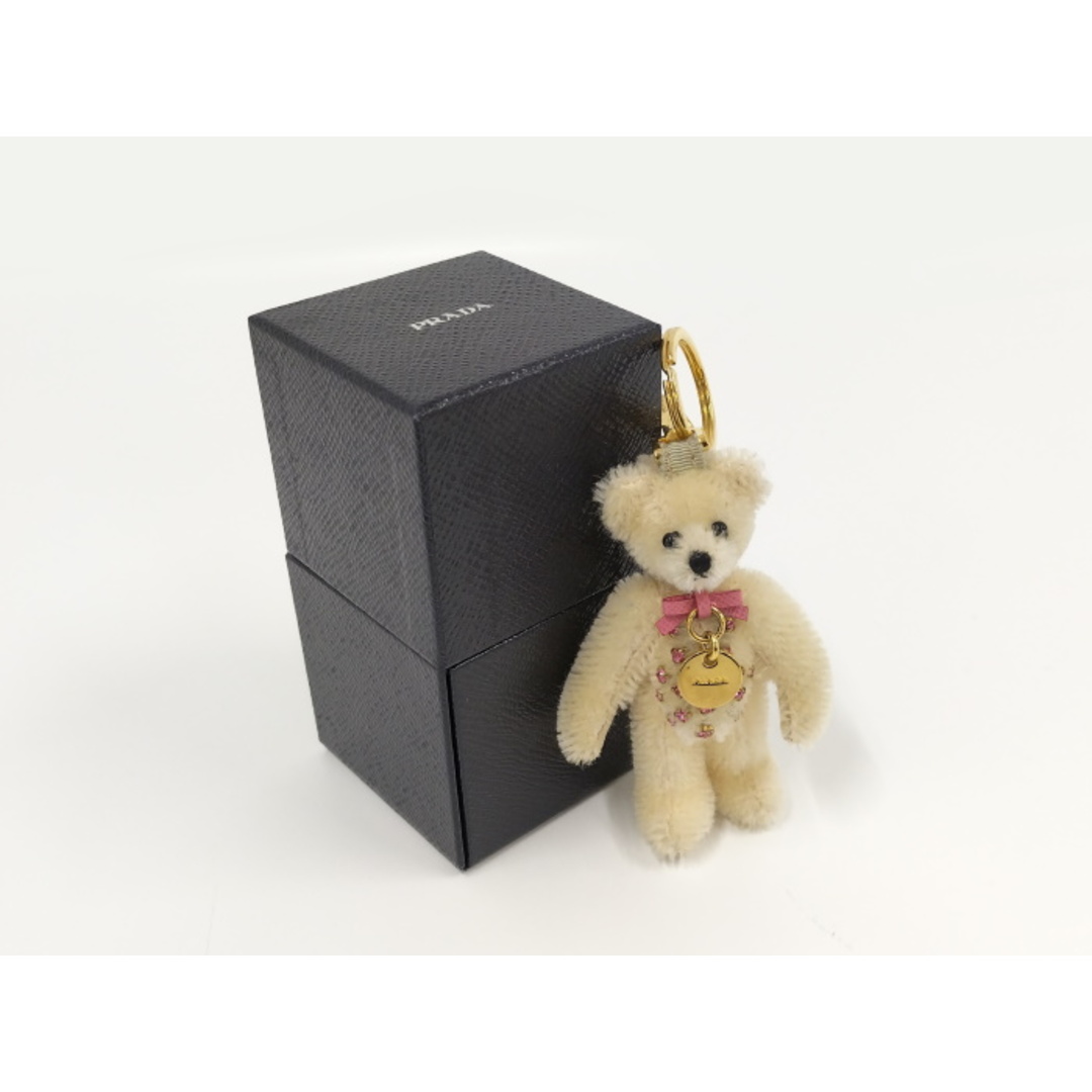 PRADA - PRADA テディベア キーホルダー ラインストーン モヘア PRADA - PRADA テディベア キーホルダー ラインストーン モヘア