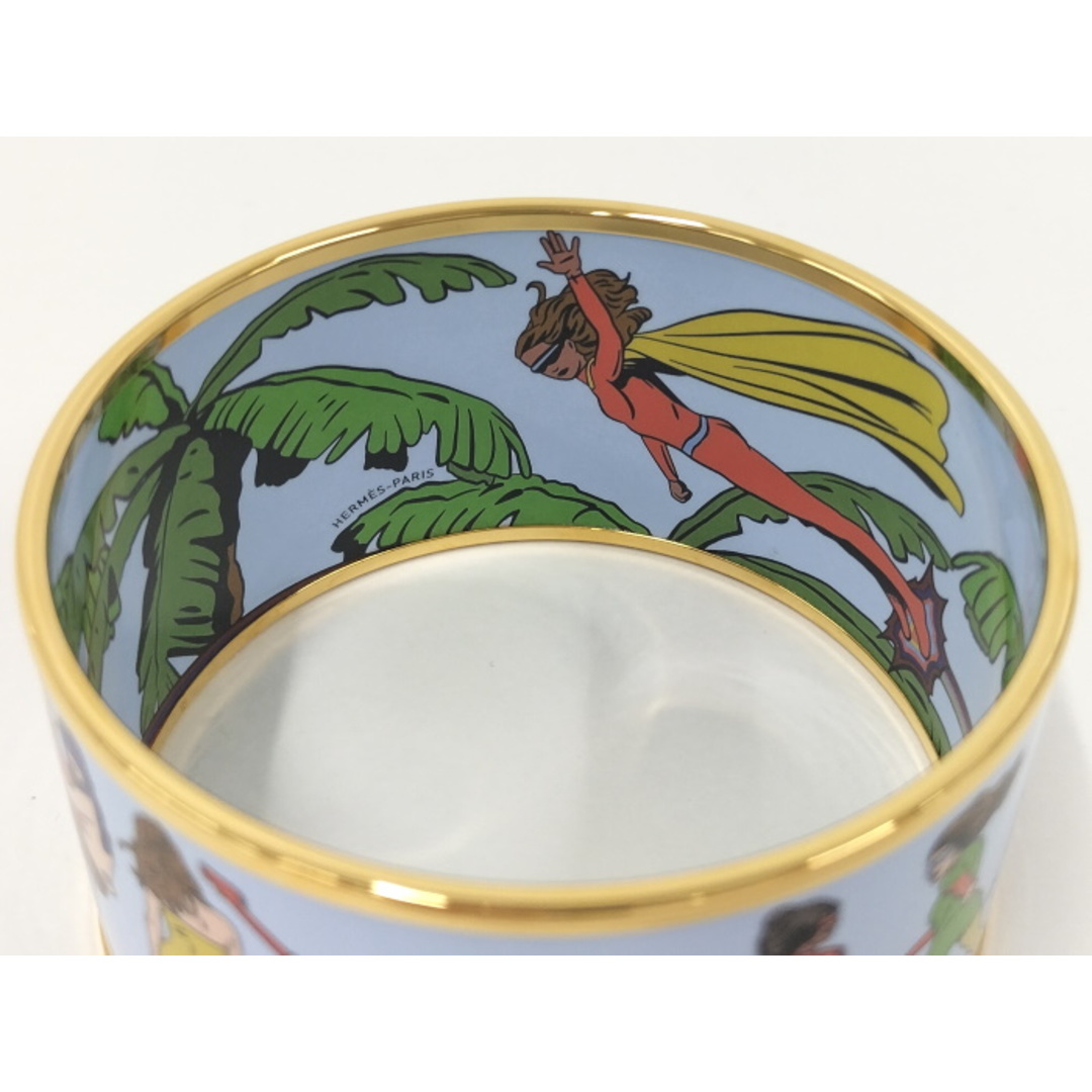 HERMES バングル アクセサリー オンザビーチ メッキ 水色系