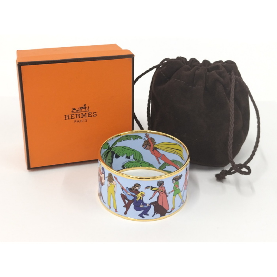 HERMES バングル アクセサリー オンザビーチ メッキ 水色系