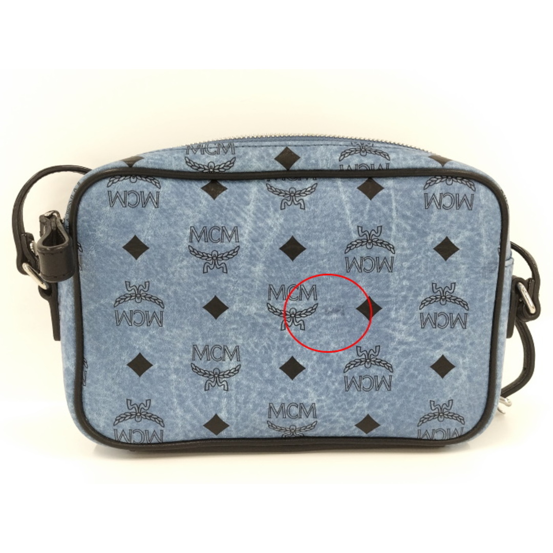 MCM(エムシーエム)のMCM ショルダーバッグ 斜めがけ ヴィセトス レザー ブルー ブラック レディースのバッグ(ショルダーバッグ)の商品写真