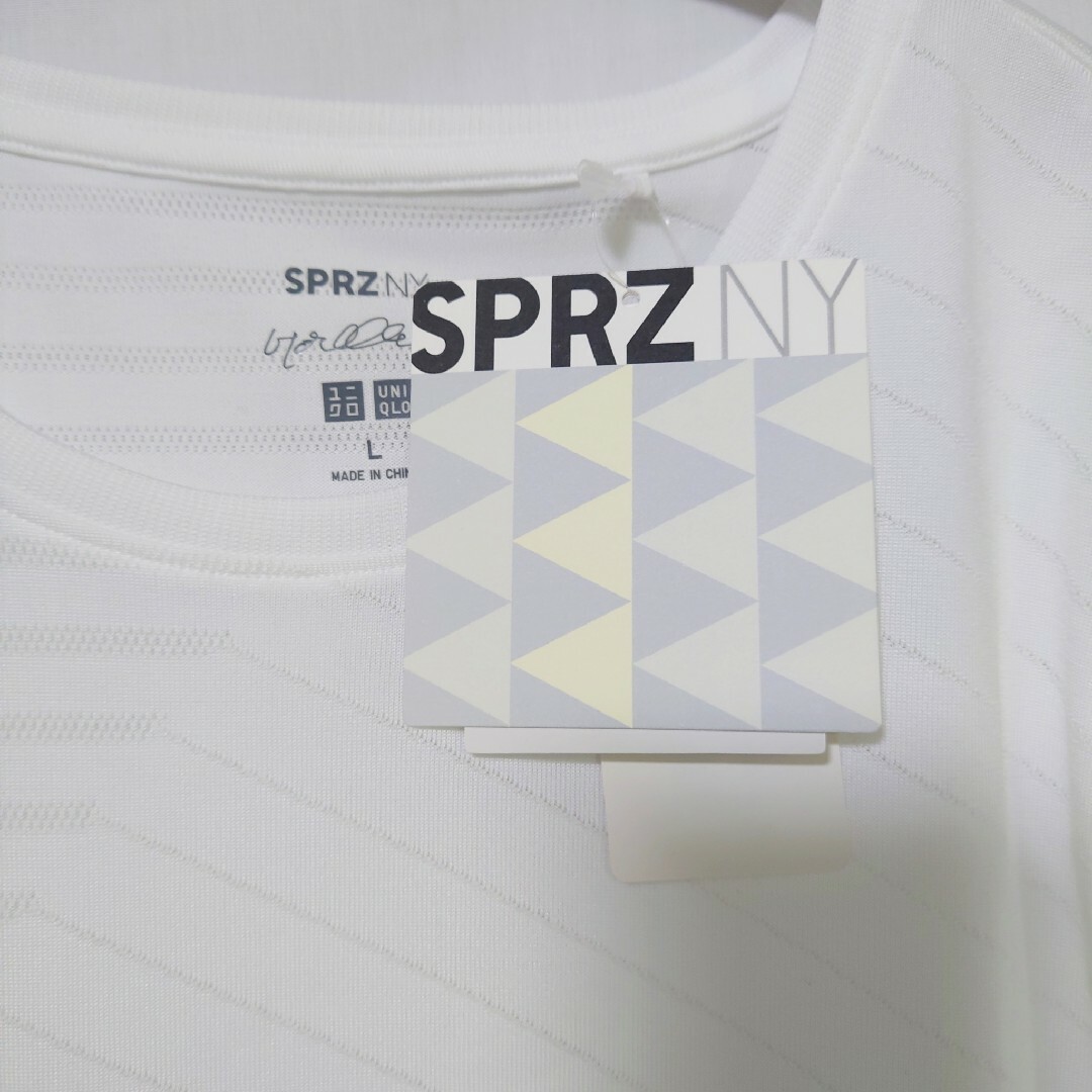 UNIQLO(ユニクロ)の新品 未使用 ユニクロ SPRZ NYドライEXクルーネックT 半袖 L 白 メンズのトップス(Tシャツ/カットソー(半袖/袖なし))の商品写真