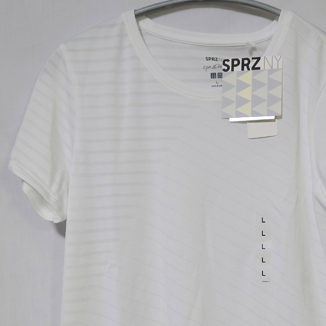UNIQLO(ユニクロ)の新品 未使用 ユニクロ SPRZ NYドライEXクルーネックT 半袖 L 白 メンズのトップス(Tシャツ/カットソー(半袖/袖なし))の商品写真