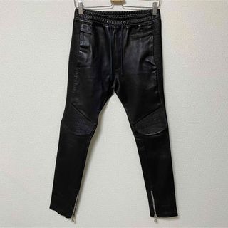 バルマン(BALMAIN)のバルマンオム　ラムレザーバイカーパンツとベルルッティブーツセット(その他)