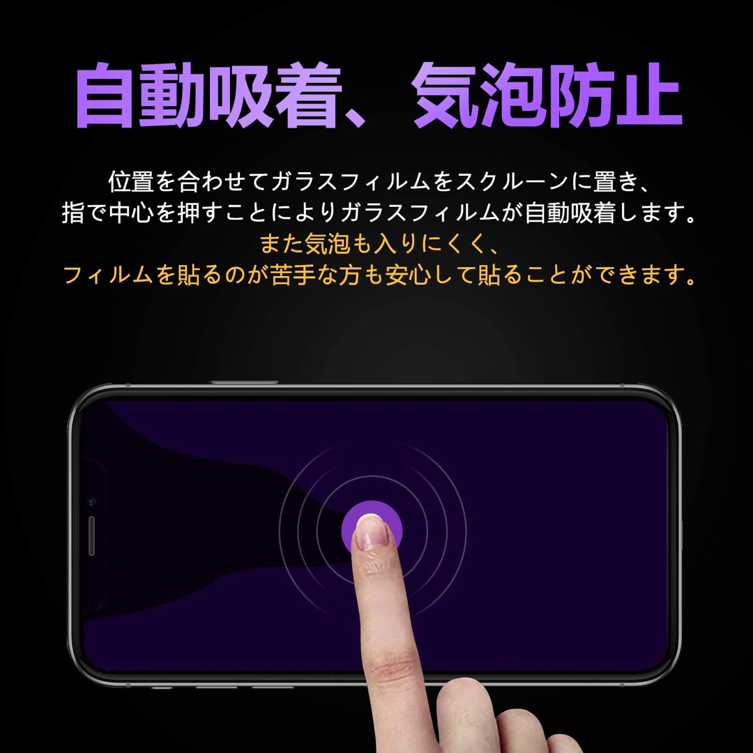 iPhone 12mini ３６０度 覗き見防止 強化ガラス フィルム  スマホ/家電/カメラのスマホアクセサリー(保護フィルム)の商品写真