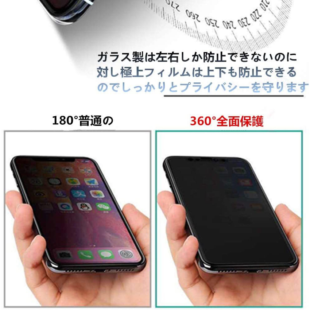 iPhone 12mini ３６０度 覗き見防止 強化ガラス フィルム  スマホ/家電/カメラのスマホアクセサリー(保護フィルム)の商品写真