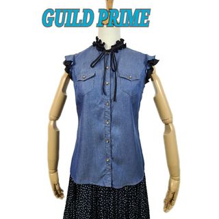 ギルドプライム(GUILD PRIME)の美品 guild prime ネックリボンブラウス(シャツ/ブラウス(半袖/袖なし))