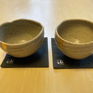 湯呑み茶碗　2客セット(コースター付き)(食器)