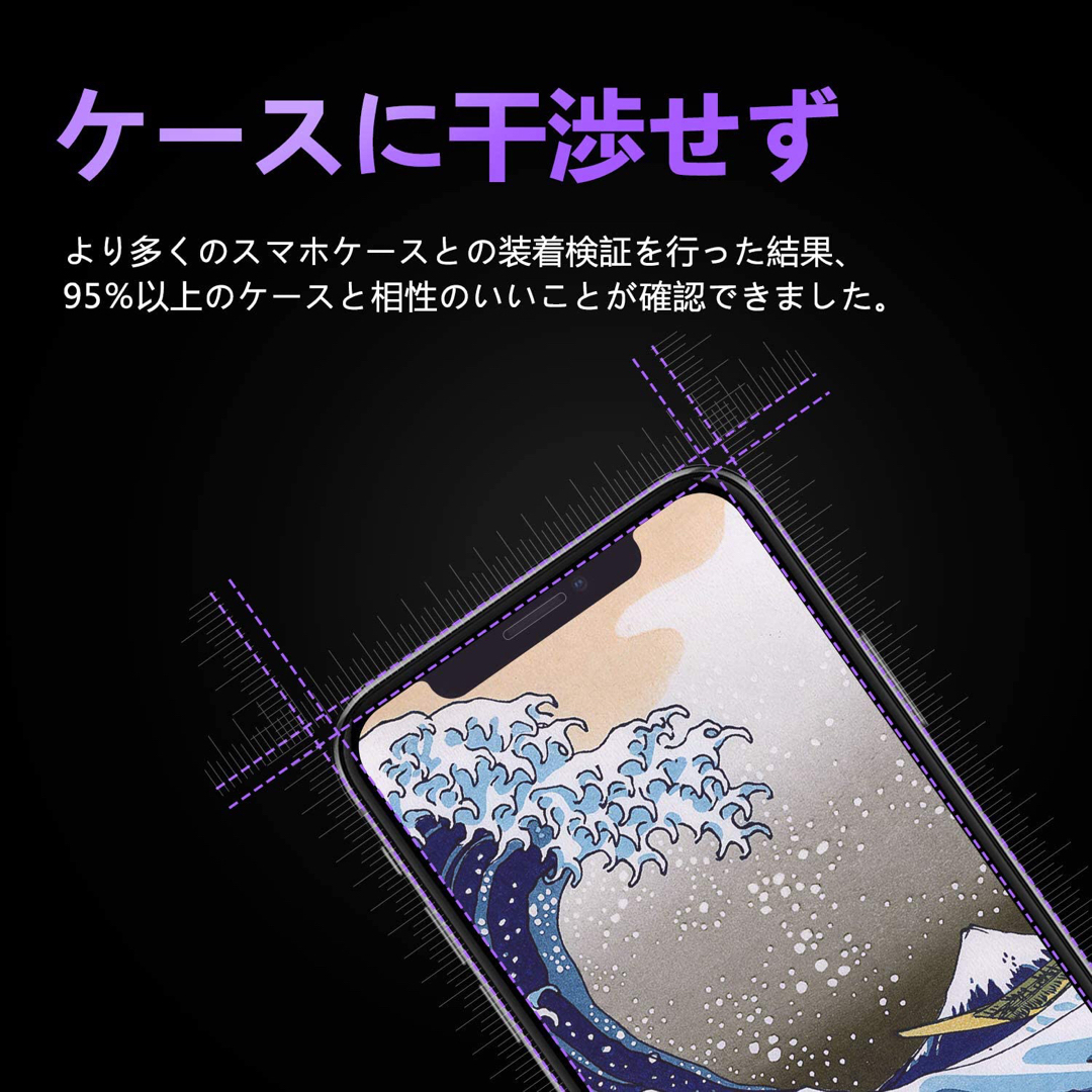 iPhone 12ProMax ３６０度 覗き見防止 強化ガラス フィルム スマホ/家電/カメラのスマホアクセサリー(保護フィルム)の商品写真