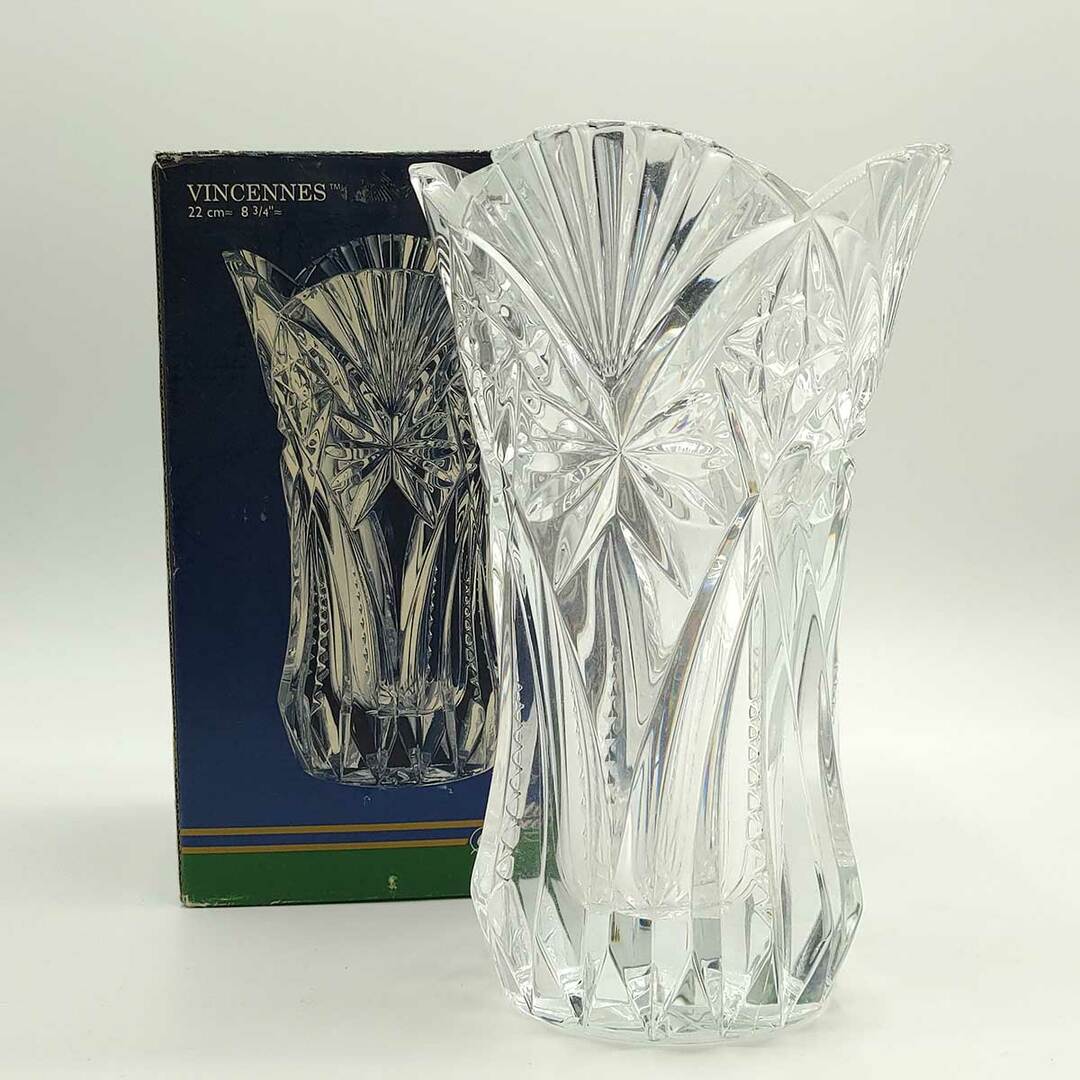 [3点セット] XANDRA チェコスロバキア VINCENNES クリスタルガラス フラワーベース 花瓶 高級美術 和 花瓶 インテリア/住まい/日用品のインテリア小物(花瓶)の商品写真