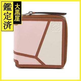 ロエベ(LOEWE)のロエベ 二つ折り財布 パズル ブラウン/ピンク/ホワイト カーフ【434】(財布)