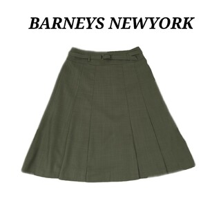 バーニーズニューヨーク(BARNEYS NEW YORK)の美品　BARNEYSNEWYORK　ベルト付きスカート(ひざ丈スカート)