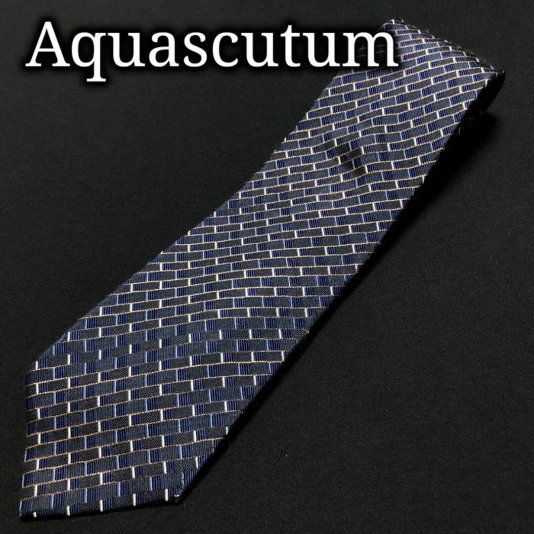 AQUA SCUTUM(アクアスキュータム)のアクアスキュータム スクエアデザイン ネイビー ネクタイ A103-Q19 メンズのファッション小物(ネクタイ)の商品写真