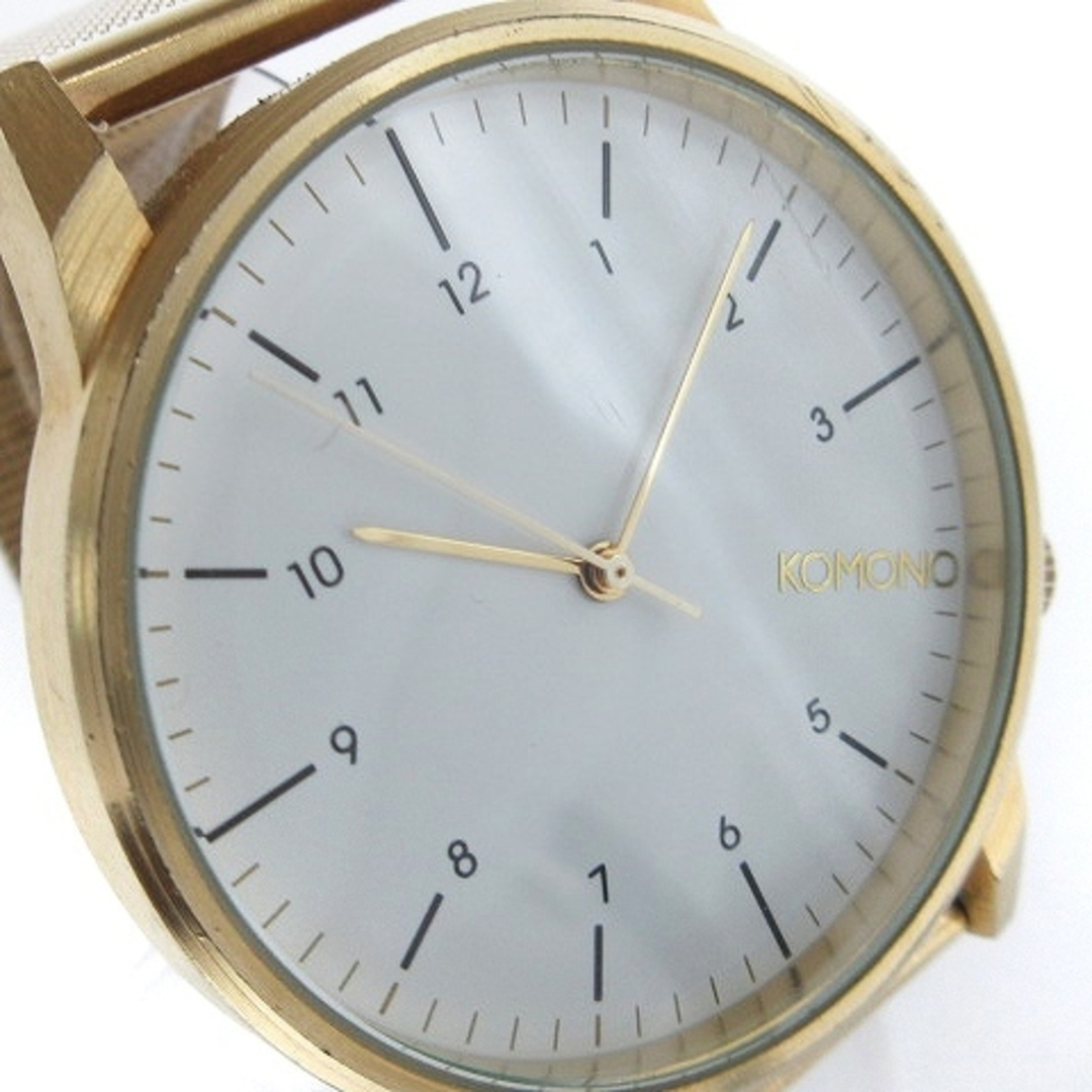 コモノ 腕時計 アナログ KOM-W2358 ゴールドカラー 文字盤 白