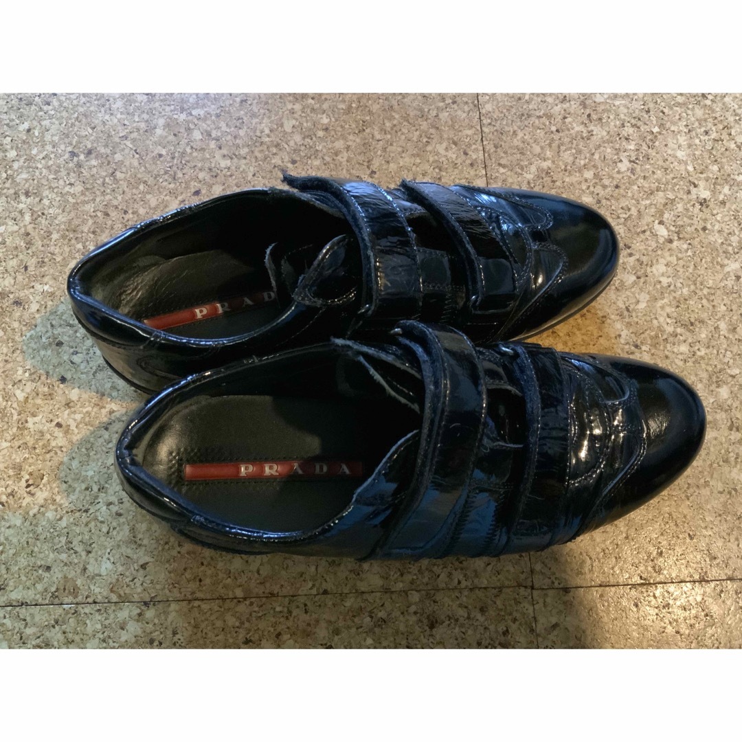 超美品PRADA エナメルleather 36cm sneaker