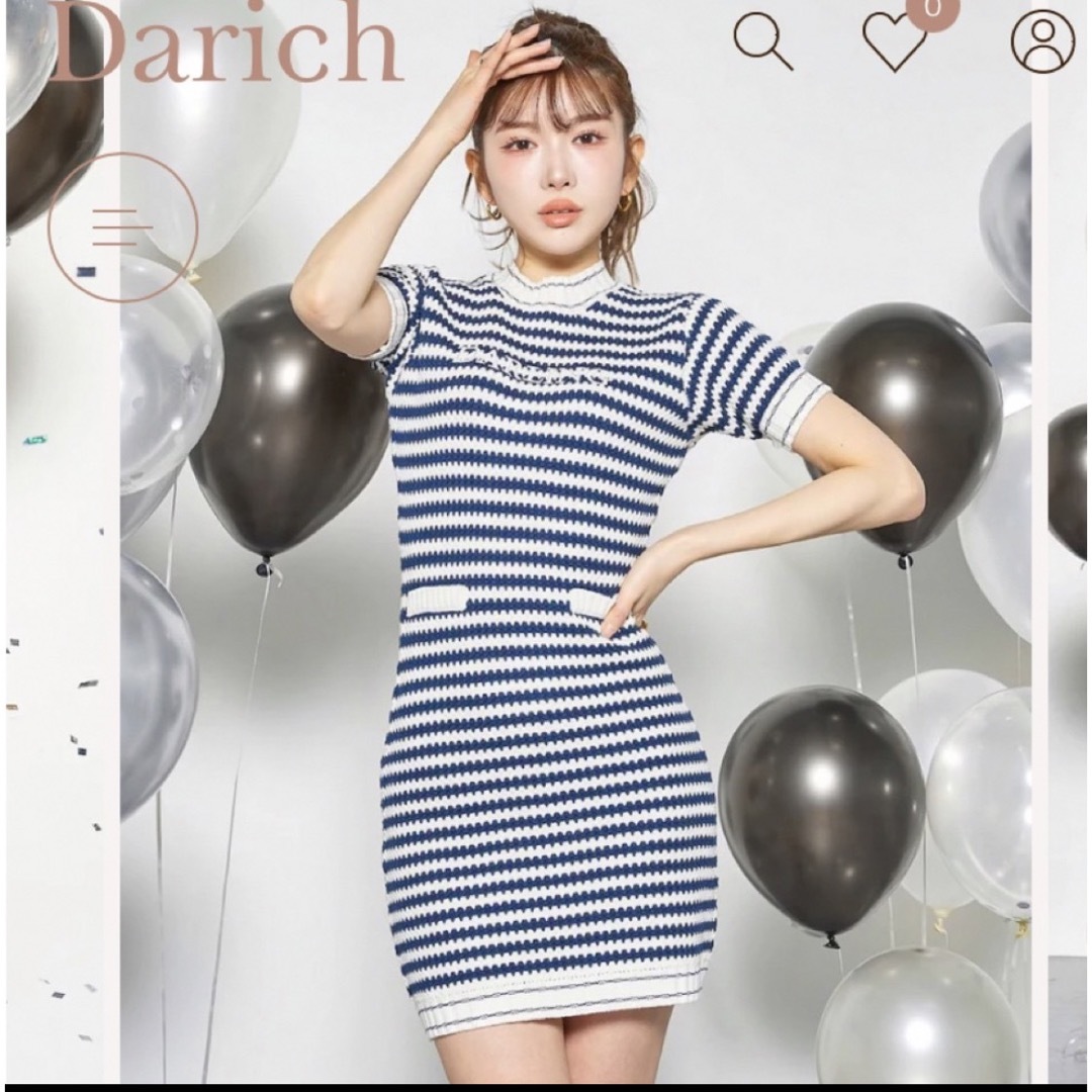 Darich(ダーリッチ)のボーダーニットワンピ レディースのワンピース(ミニワンピース)の商品写真