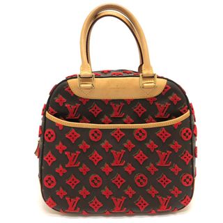 ルイヴィトン(LOUIS VUITTON)のルイヴィトン LOUIS VUITTON ドーヴィルキューブ M40922 モノグラム ３Ｄタフタージュ カバン ハンドバッグ モノグラムキャンバス ブラウン/レッド(ハンドバッグ)